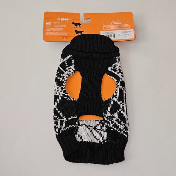 NEW Spiderweb Sweater Dog Cat Pet Halloween Costume Size XS (Up to 10 lbs) Black - Picture 6 of 7